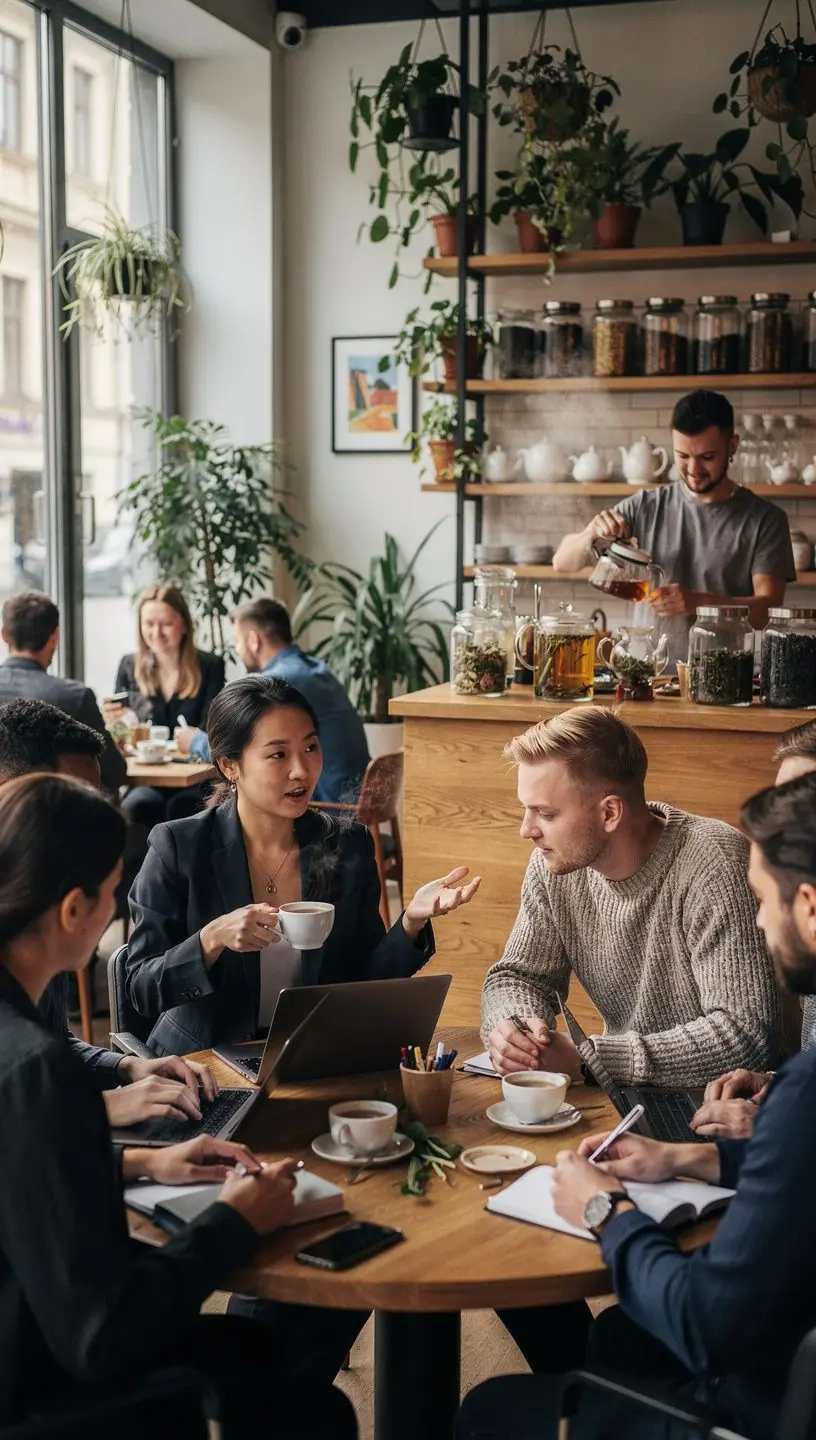Arbatos puodelis su garuojančia vaistažolių arbata, skirta kasdieniam atsipalaidavimui.